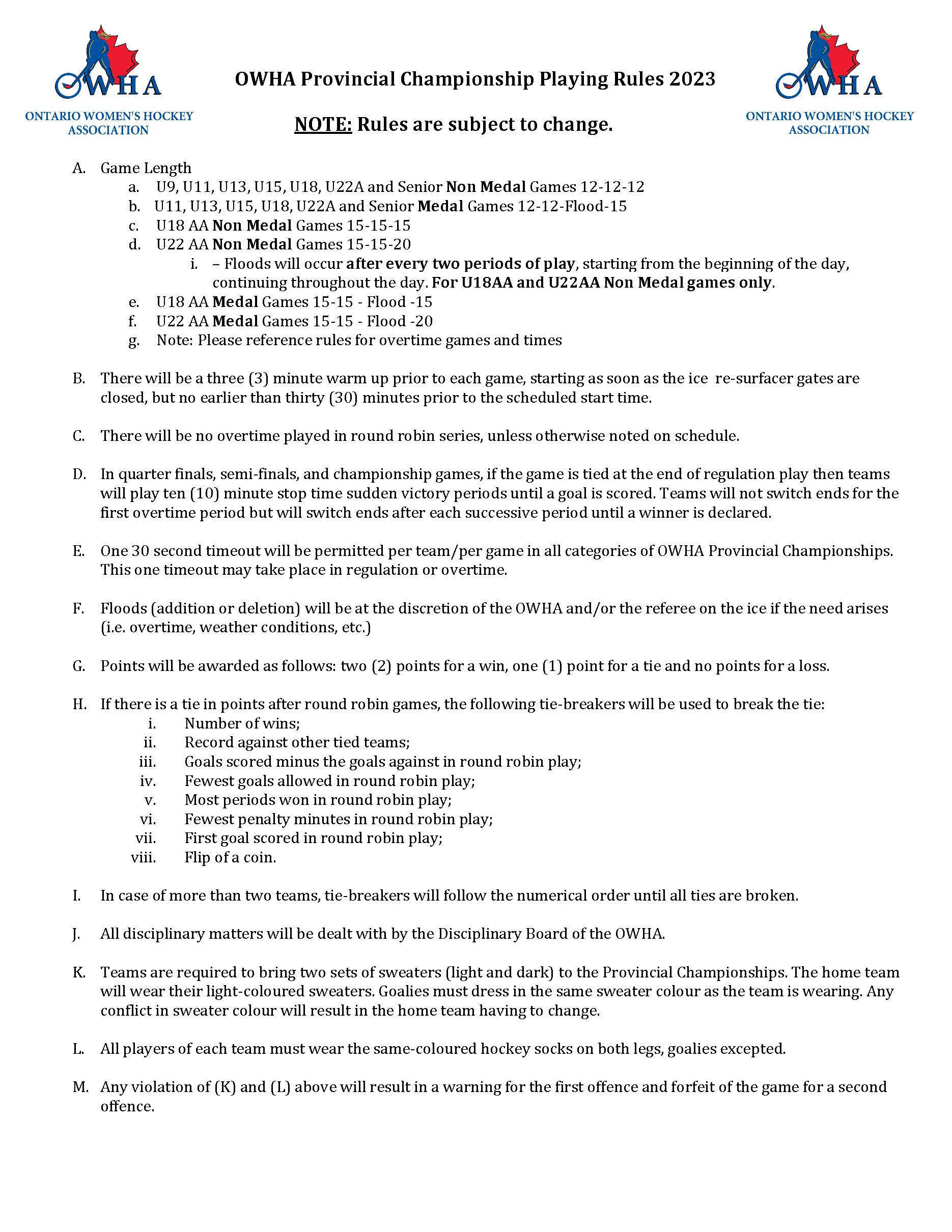 OWHA Provincials site by RAMP InterActive